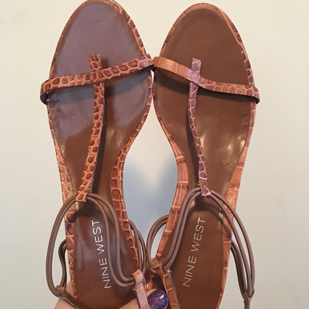 Tan/Snake Skin Detailed “Nine West” Sandals